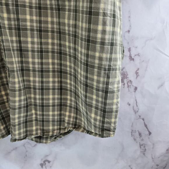 Carhartt Shirt Mens Large Short Sleeve Button Up Plaid Green Collared - Picture 5 of 13